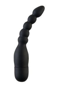 Вибратор анальный TOYFA Black&Red, 10 режимов вибрации, силиконовый, чёрный, 15,2 см