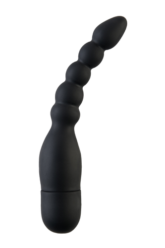 Вибратор анальный TOYFA Black&Red, 10 режимов вибрации, силиконовый, чёрный, 15,2 см