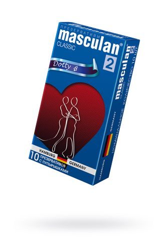 Презервативы Masculan Classic 2,  10 шт.  С пупырышками (Dotty)  ШТ
