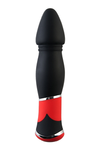 Вибратор TOYFA Black&Red, 10 режимов вибрации, силиконовый, черный, 11,4 см