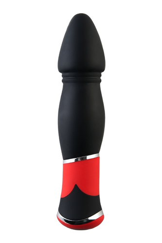 Вибратор TOYFA Black&Red, 10 режимов вибрации, силиконовый, черный, 11,4 см