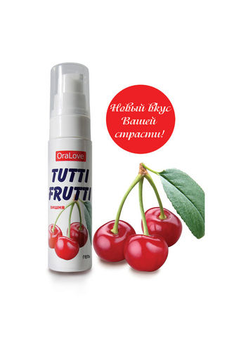 Съедобная гель-смазка TUTTI-FRUTTI для орального секса со вкусом вишни, 30 г