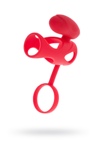 Насадка на пенис TOYFA Black&Red, Силикон, Красный, 14,5 см