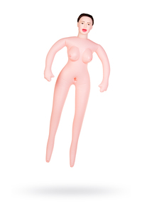 Кукла надувная Gabriella с реалистичной головой, брюнетка, TOYFA Dolls-X, с тремя отверстиями,  кибер вставка вагина – анус, 160 см