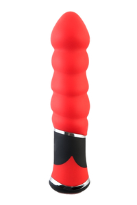 Вибратор TOYFA Black&Red, 10 режимов вибрации, силиконовый, красный, 11,4 см