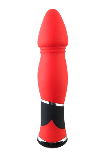 Вибратор TOYFA Black&Red, 10 режимов вибрации, силиконовый, красный, 11,4 см