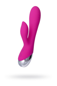 Вибратор с клиторальным стимулятором Erotist, силикон, розовый, 19 см