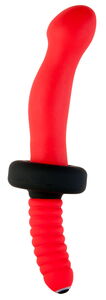 Анальный вибратор TOYFA Black&Red, силиконовый, красный, 16,5 см