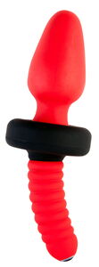 Анальная вибровтулка TOYFA Black&Red для фистинга, силиконовая, красная, 10 см, ? 5 см