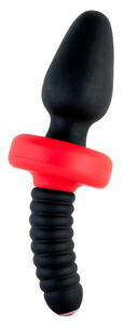 Анальная вибровтулка TOYFA Black&Red для фистинга, силиконовая, черная, 10 см, ? 5 см