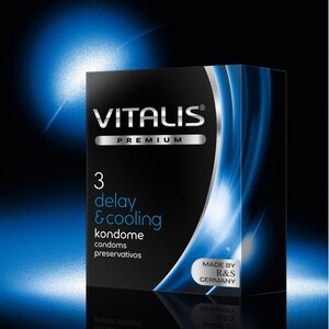 Презервативы ''VITALIS'' PREMIUM №3 deiay & cooling - с охлаждающим эффектом (ширина 53mm)