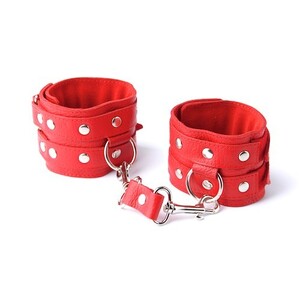 Наручники Sitabella красные,кожа