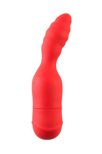 Анальный вибратор TOYFA Black&Red, 10 режимов вибрации, силиконовый, красный, 11,4 см