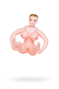 Кукла надувная Liliana с реалистичной головой, TOYFA Dolls-X, блондинка, с двумя отверстиями, кибер вставка вагина – анус