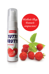 Съедобная гель-смазка TUTTI-FRUTTI для орального секса со вкусом земляники 30г
