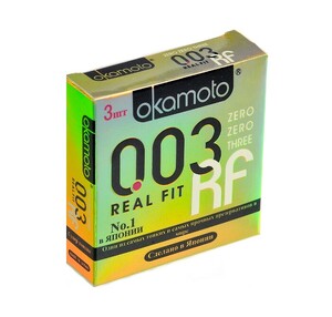 Презервативы Окамото 003 Real Fit №3  Супер тонкие особой облегающей формы -ШТ